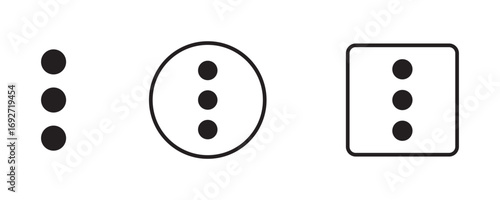 More, three dots, settings filled icon in white background, basic app and web UI bold line icon, EPS10.