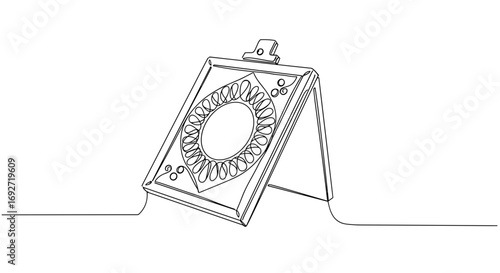 Monoline style illustration of a decorative photo frame  