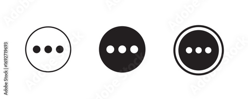 More, three dots, settings filled icon in white background, basic app and web UI bold line icon, EPS10.