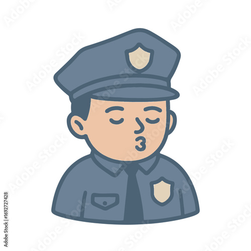 character emotion police kiss vector on white background
Vector character emotion