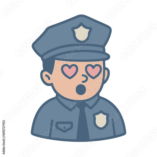 character emotion policeman love vector on white background
Vector character emotion