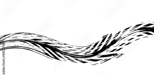Grunge tire track, wheel braking marks. Truck, car or motorcycle tread pattern silhouette. Auto race, motorsport, speed racing design element. Vector illustration