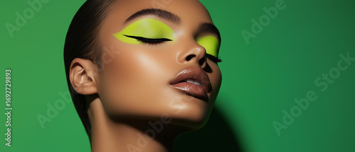  This image has the crisp, flawless quality of a high-end beauty editorial