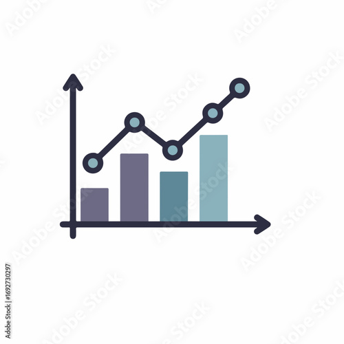 A visual representation of data analysis, showcasing trends and comparisons using a line graph and bar chart.