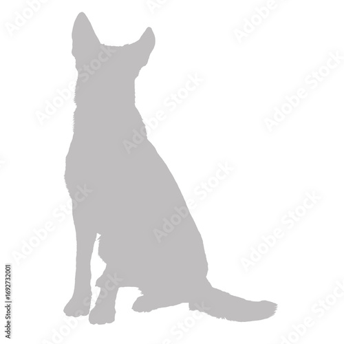 Sitting german shepherd dog silhouette