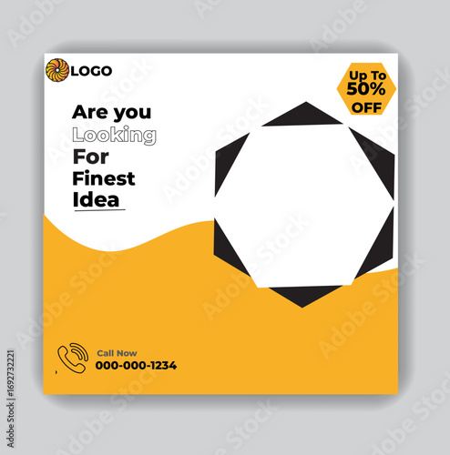 Digital business marketing banner for social media post template