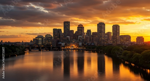 Wallpaper Mural City skyline sunset reflection Torontodigital.ca