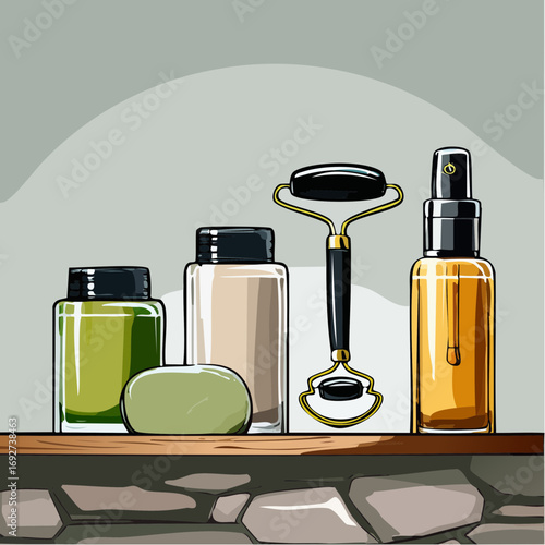 precision skincare tools vector set for esthetician branding