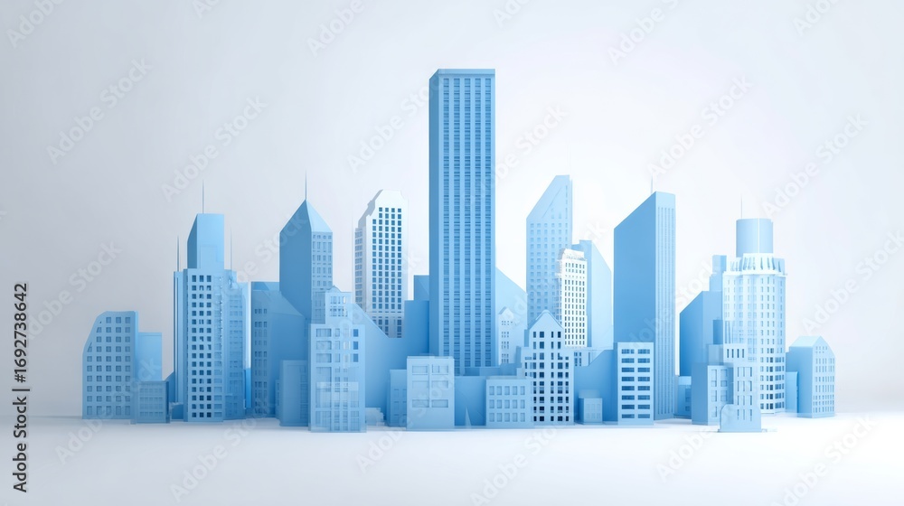 Fototapeta premium Minimalist city skyline