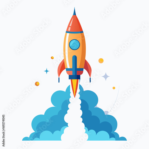 Rocket Launch Sky Vector