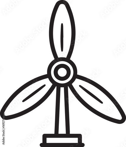 Stand Fan Silhouette | Black Vector Illustration Design