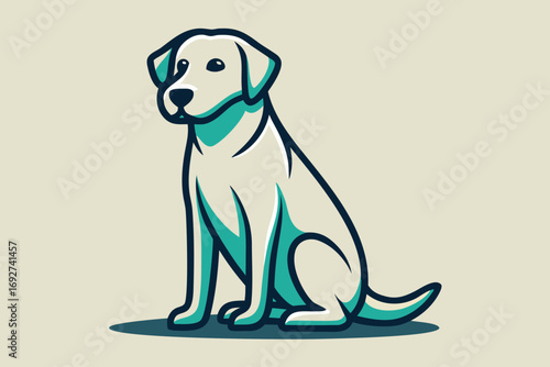 Beagle puppy cartoon vector illustration sitting happy isolated