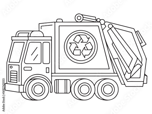 Simple Sketch of a Recycling Truck with Waste Collection Mechanism