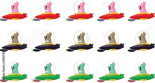 UFO Space Alien Ship Game Sprite Sheets