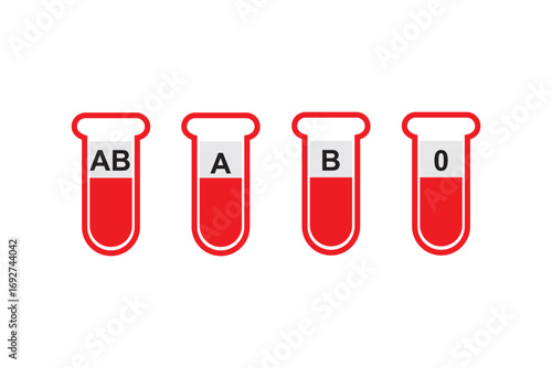 Blood types in labeled jars