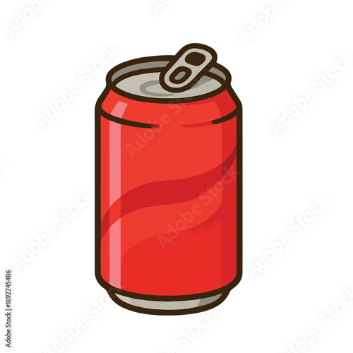 Red Soda Can Cartoon Vector Illustration