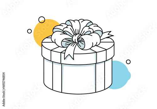Elegant round gift box tied with a decorative ribbon bow ideal for special occasions