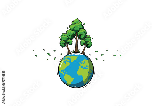 Green earth growth ecology environment nature trees planet conservation sustainable living ecosystem development