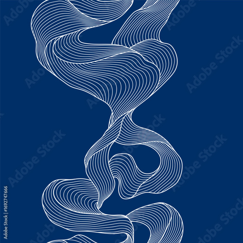 Seamless wave pattern. Abstract background with linear curls.