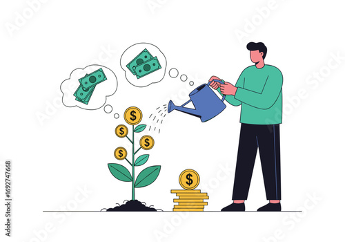 Growing wealth symbolizing financial growth through careful investment and cultivation