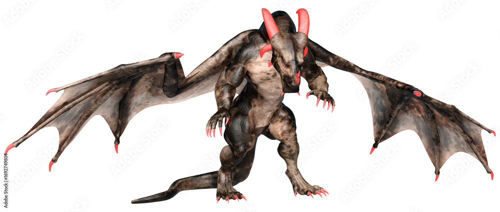 Fototapeta premium 3D Rendering Fairy Tale Dragon on White