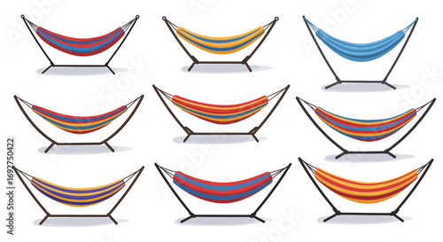 Colorful hammock collection: nine varieties for relaxation
