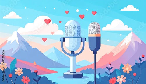 Romantic podcast background