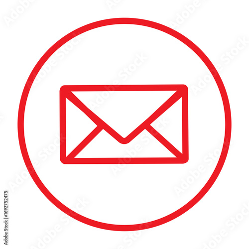 red email sign on white
