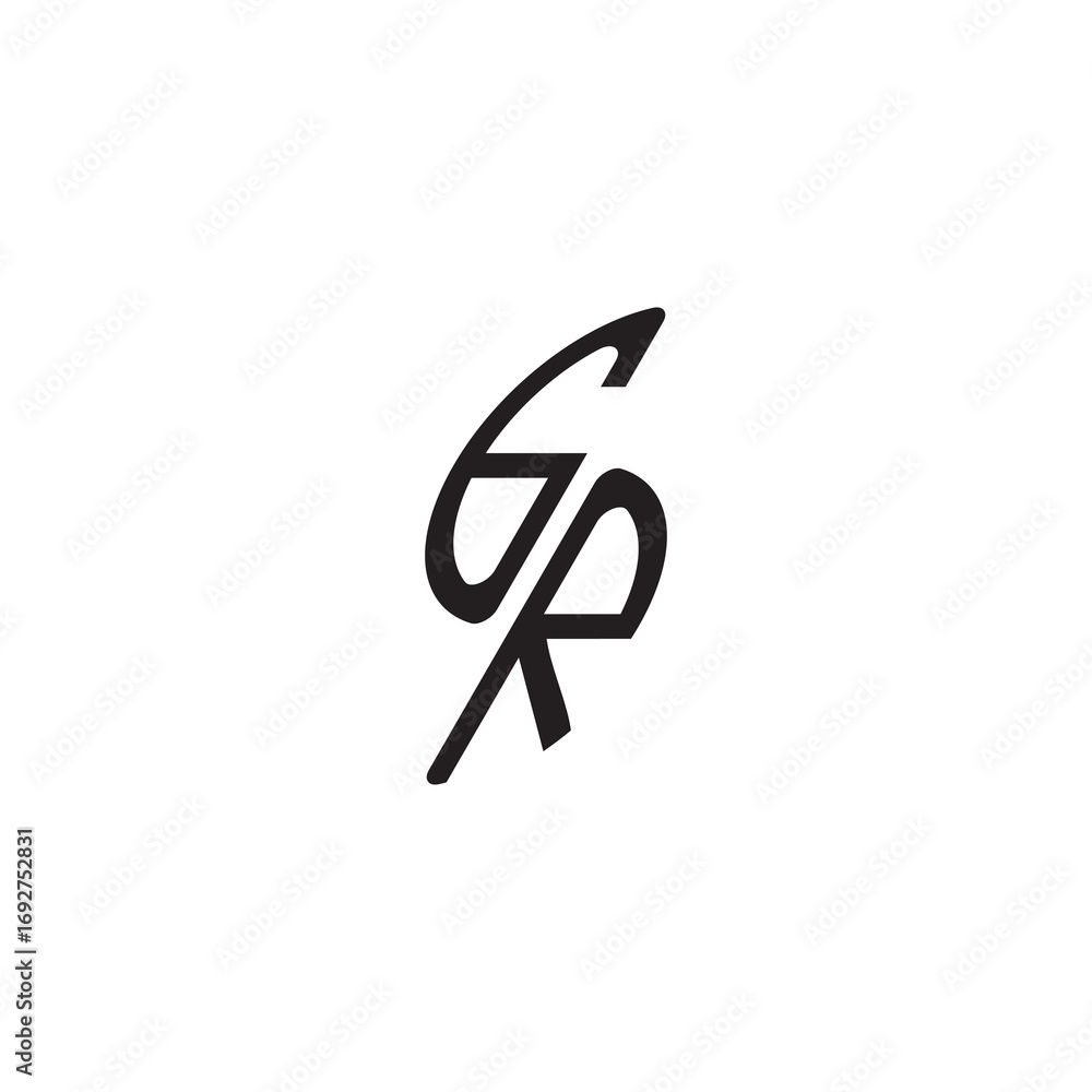 gaming monogram Black curved oval shape alphabet letter initial logo vector GR gaming monogram Black curved oval shape alphabet letter initial logo vector GR