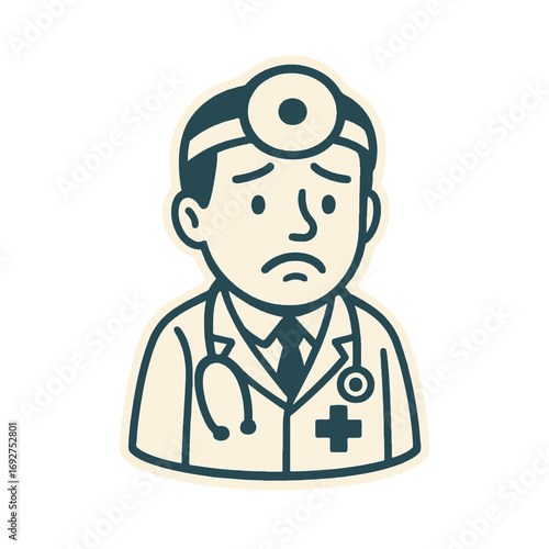 character emotion doctor sadness vector on white background
Vector character emotion