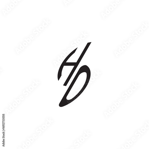 Free Download gaming monogram Black  curved oval shape alphabet letter initial logo vector HO - GFXLoad