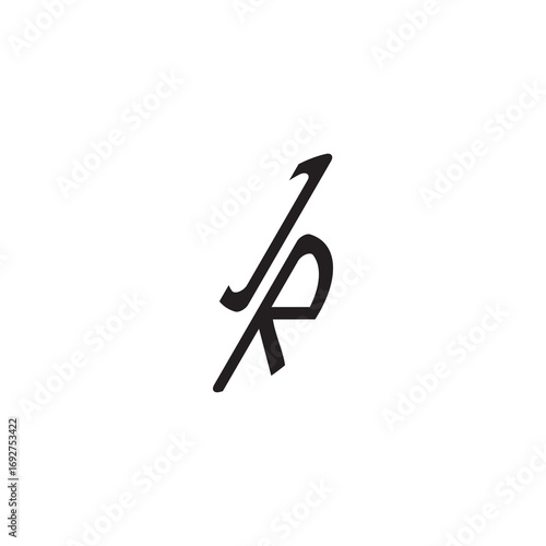 gaming monogram Black  curved oval shape alphabet letter initial logo vector IR