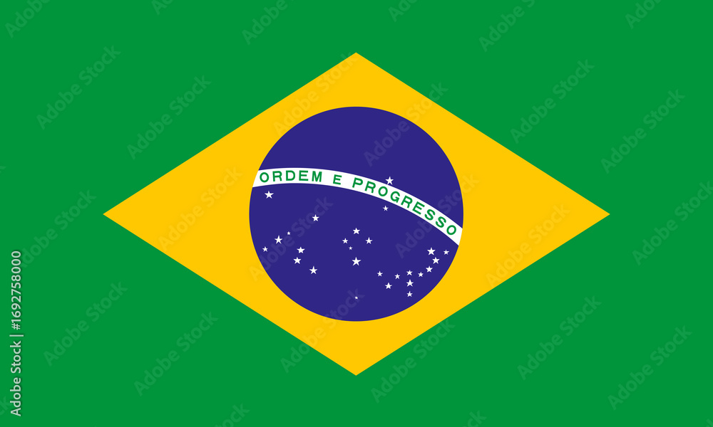 Fototapeta premium Brazil flag. Brazil flag vector