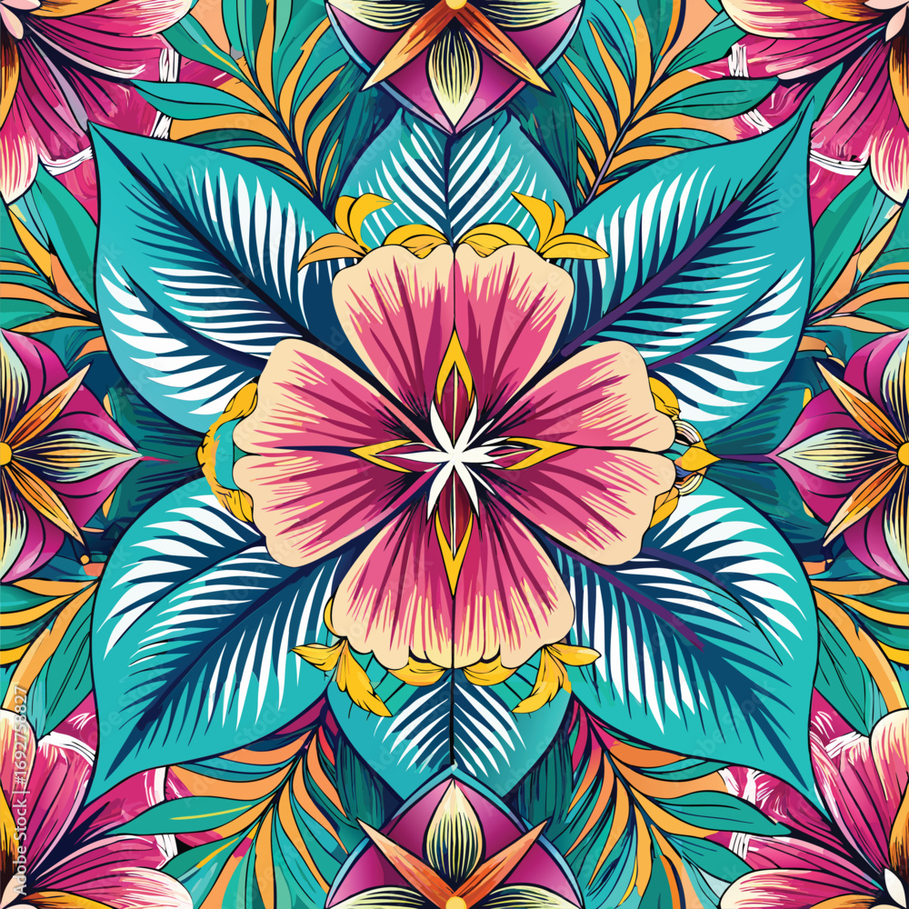 Fototapeta premium Tropical Floral Pattern