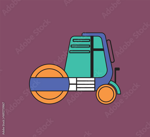 Vector Illustration of a Heavy Construction Truck – Industrial Vehicle for Building, Mining, and Material Transportation Projects