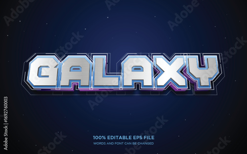 Galaxy 3D editable text style effect	
