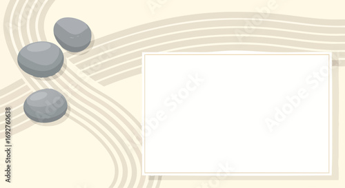 Minimalist Zen garden scene with smooth grey stones meditation tranquility harmony relaxation spa nature vector