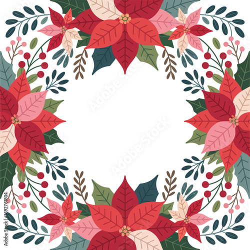 Feliz Nochebuena Poinsettia Vector Design.