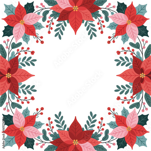 Feliz Nochebuena Poinsettia Vector Design.