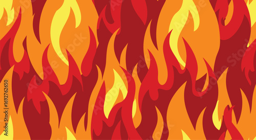 Vibrant abstract fire flames seamless pattern background illustration hot burning heat energy red orange yellow
