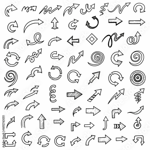 Extensive Collection of Hand-Drawn Arrow Illustrations for Directional and Design Needs