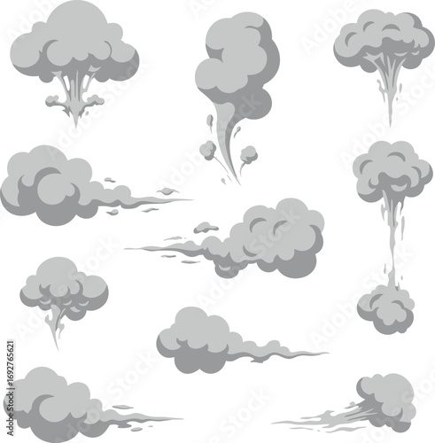 "Cartoon Smoke and Explosion Cloud Effects Set"