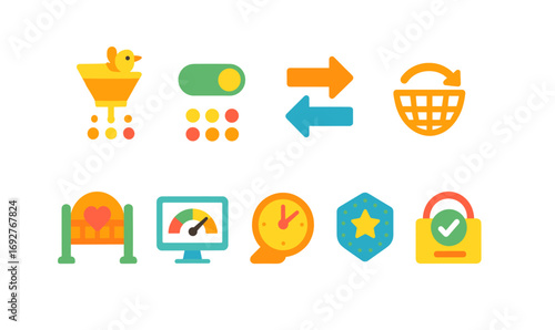 E-commerce, shopping flat icon set. retail, online store elements flat collection