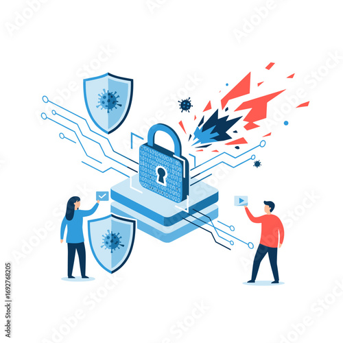 Digital security and cyber protection against online threats and malware attacks