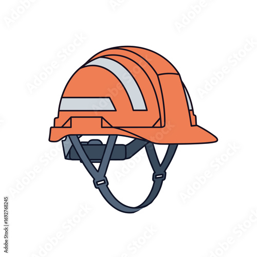 Durable and comfortable orange construction hard hat for industrial safety and personal protective equipment