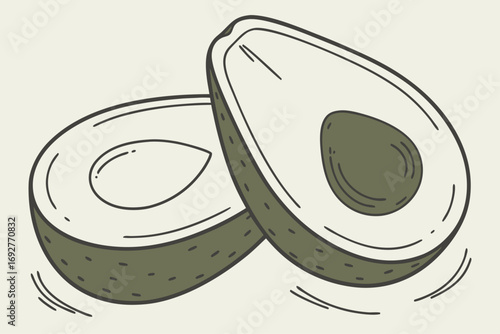 Minimalist avocado halves banner design