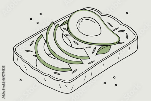 Minimalist avocado toast slice banner design