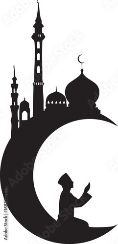 silhouette of mosque