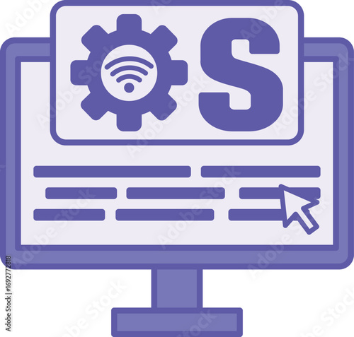 Colored Operating System Icon. Vector Illustration. Software Complex That Manages Computer Hardware Resources and Provides User Interaction with the Device. Information Technology Concept