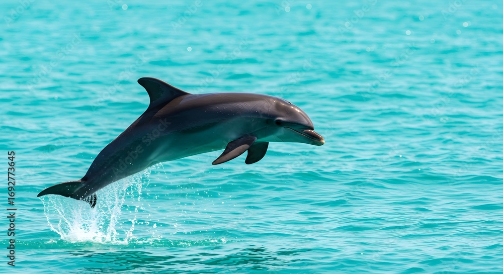 Fototapeta premium Dolphin leaping in ocean